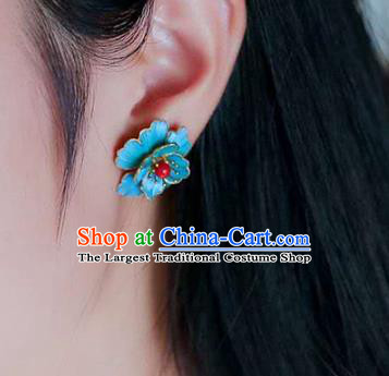 Handmade China Eardrop Accessories Gem Jewelry Traditional Cheongsam Flower Earrings