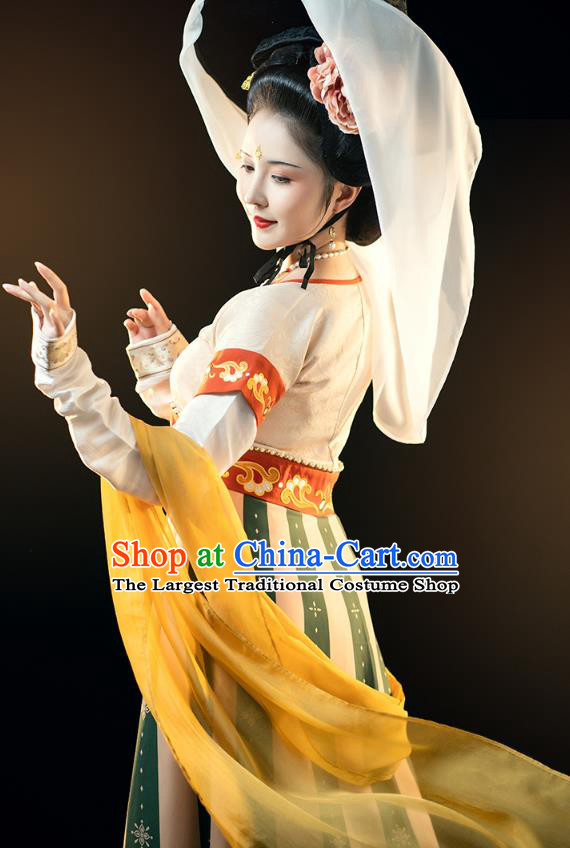 China Ancient Court Lady Embroidered Hanfu Dress Traditional Tang Dynasty Historical Clothing Complete Set