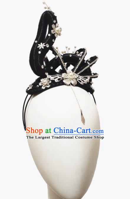 Traditional China Handmade Court Dance Wig Chignon Classical Dance Stage Show Hair Accessories Umbrella Dance Headwear