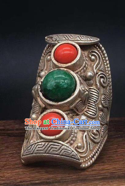China National Gems Ring Handmade Jewelry Accessories Traditional Circlet Thimble