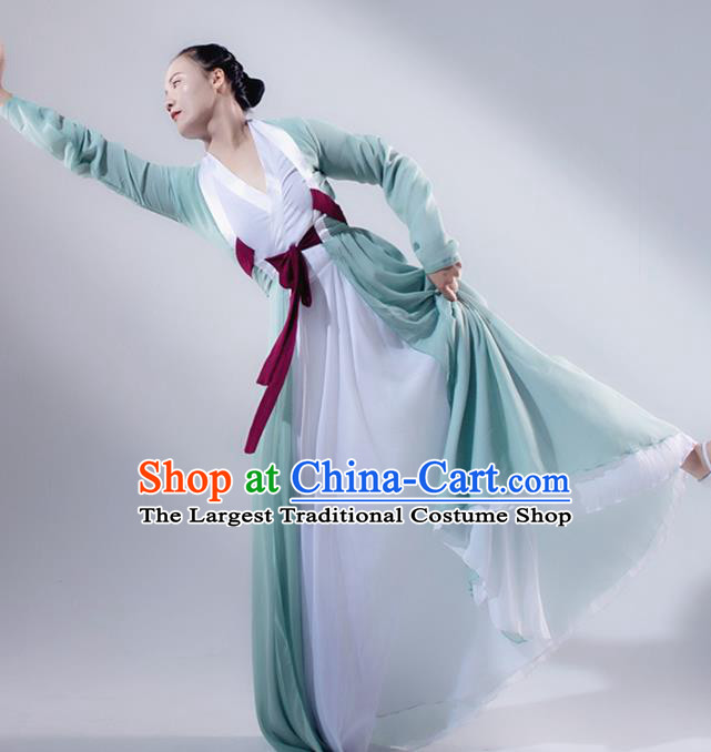 Traditional Chinese Korean Nationality Folk Dance Light Green Dress Classical Dance Stage Performance Clothing