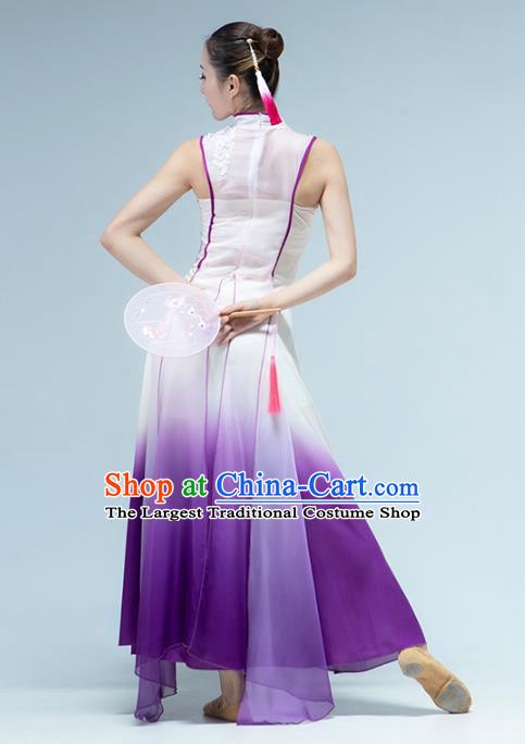 Traditional China Woman Fan Dance Costume Classical Dance Stage Show Dress