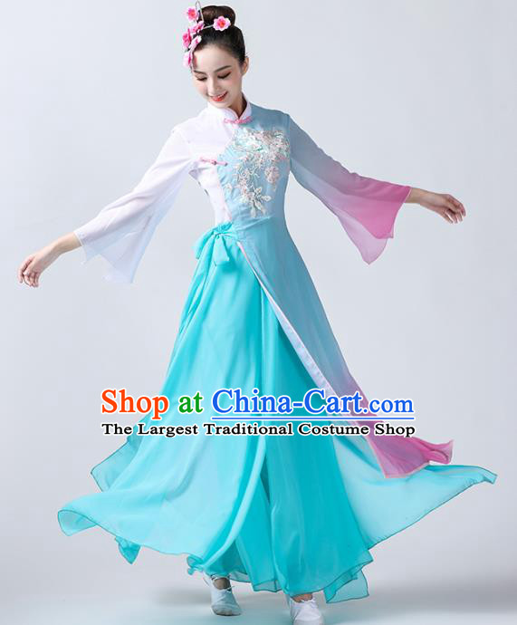 China Traditional Fan Dance Stage Performance Costume Classical Dance Clothing Spring Festival Gala Dance Outfits