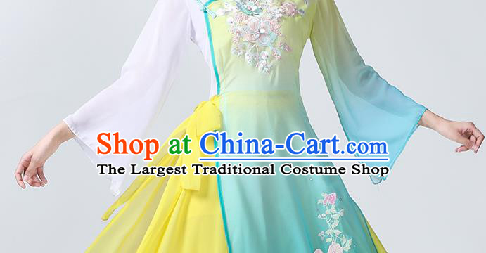 China Umbrella Dance Outfits Classical Dance Clothing Traditional Fan Dance Stage Performance Costume