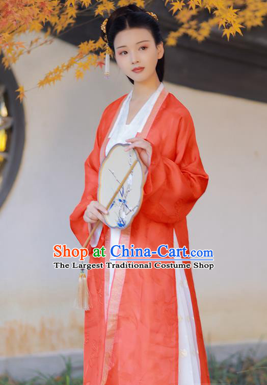 China Ancient Noble Lady Clothing Traditional Court Hanfu Dress Song Dynasty Young Beauty Historical Costumes