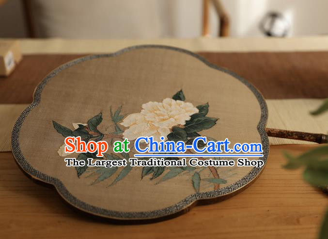 China Ancient Princess Palace Fan Traditional Hanfu Silk Fans Handmade Painting Peony Silk Fan
