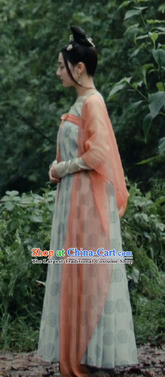 Chinese Tang Dynasty Princess Garment Costumes Traditional Hanfu Ruqun Dress Drama The Long Ballad Li Chang Ge Clothing and Headpieces