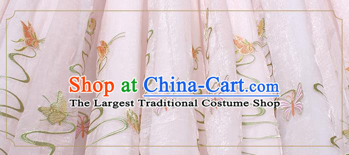 China Ancient Ming Dynasty Patrician Female Costumes Traditional Hanfu Apparels Court Embroidered Clothing