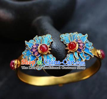 China Handmade Agate Bracelet Jewelry Traditional Qing Dynasty Butterfly Bangle Accessories