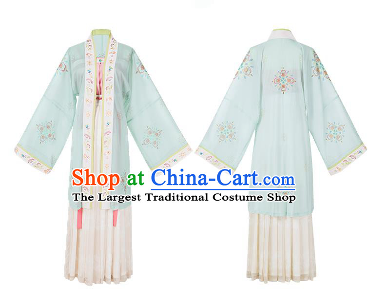 Traditional China Ancient Village Girl Hanfu Dress Garment Song Dynasty Young Lady Historical Costumes