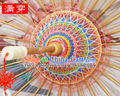 China Classical Dance Umbrellas Handmade Craft Traditional Orange Oil Paper Umbrella