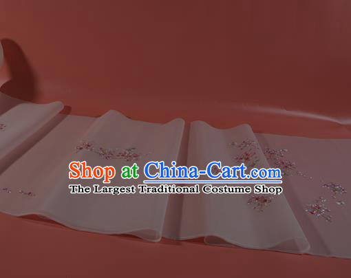 Chinese Traditional Hanfu Dress Embroidered Light Pink Silk Fabric Classical Butterfly Pattern Silk Material