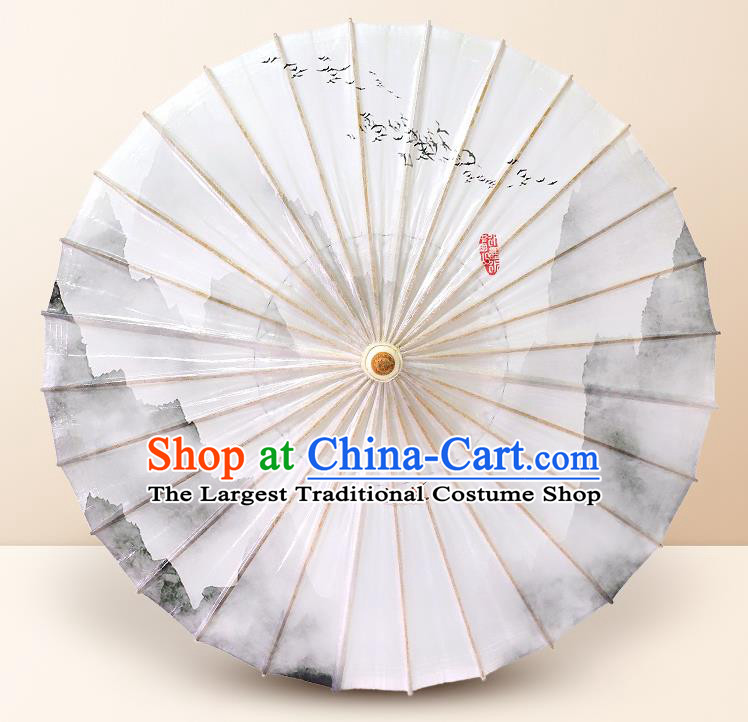 Traditional China Ink Painting Landscape Oil Paper Umbrella Handmade Umbrellas Artware Paper Umbrella