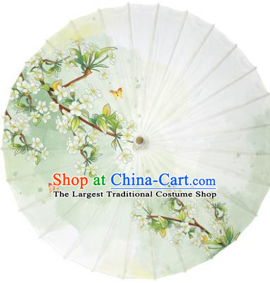 Traditional China Classical Painting Pear Blossom Paper Umbrella Oil Paper Umbrella Handmade Umbrellas Artware