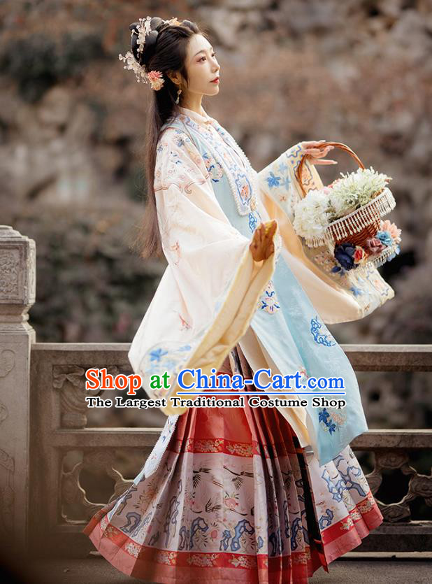 China Ancient Nobility Women Hanfu Clothing Traditional Ming Dynasty Royal Princess Embroidered Costumes