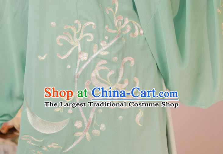 China Traditional Ming Dynasty Noble Lady Historical Clothing Ancient Young Beauty Green Hanfu Dress Costumes