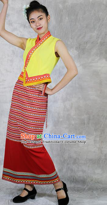Chinese Minority Informal Dress Clothing Yunnan Ethnic Woman Costume Dai Nationality Stage Performance Outfits