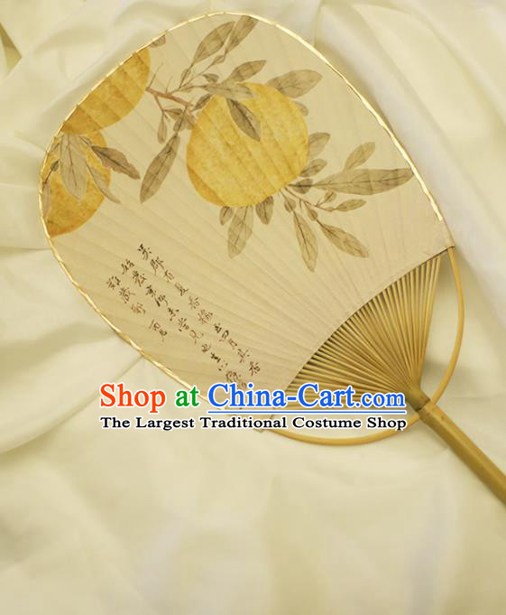 Asian Japan Classical Dance Bamboo Fan Japanese Paper Fan Handmade Printing Grapefruit Fans