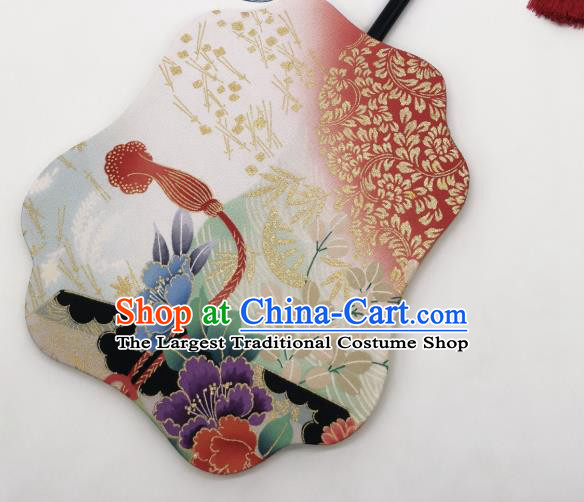 China Hand Painting Peony Palace Fan Traditional Cultural Dance Silk Fan Classical Hanfu Fans
