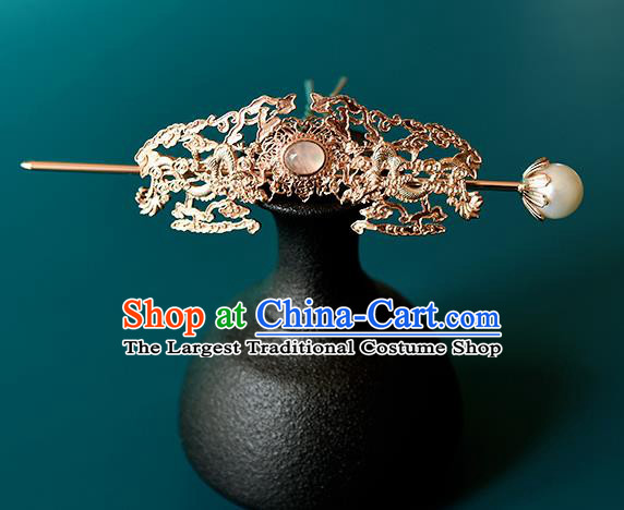 Chinese Traditional Hanfu Hair Accessories Ancient Swordswoman Golden Hair Crown and Hairpin