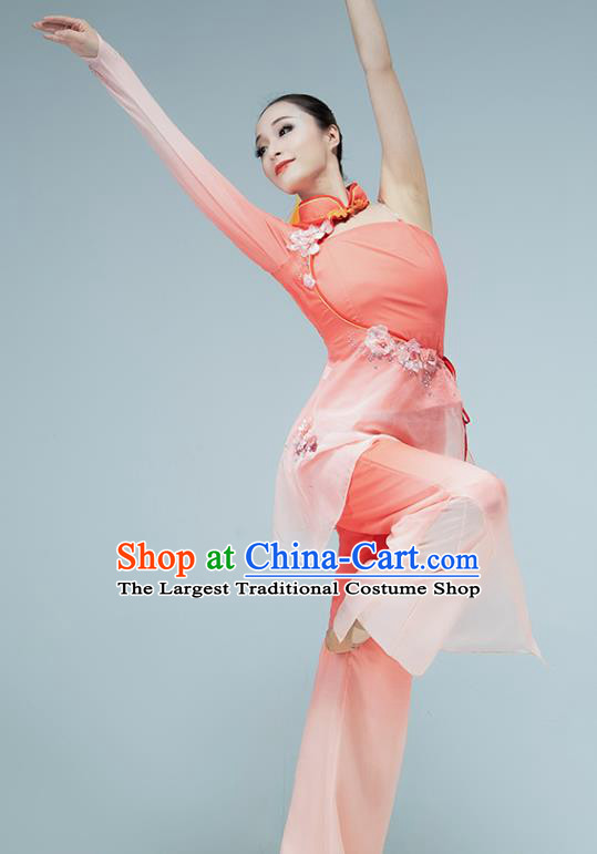 Chinese Jiaozhou Yangko Dance Stage Performance Clothing Folk Dance Fan Dance Pink Outfits