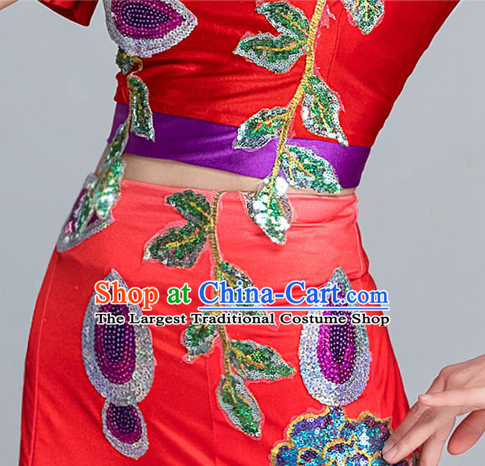 Chinese Traditional Dai Nationality Peacock Dance Dress Outfits Yunnan Ethnic Stage Performance Clothing