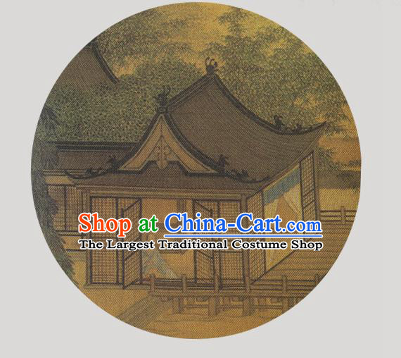 China Traditional Ink Painting Palace Fan Classical Dance Silk Fan Handmade Hanfu Fan