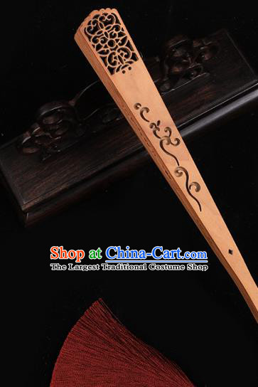 Chinese Handmade Hollow Fan Classical Dance Folding Fan Traditional Printing Begonia Bird Sandalwood Accordion