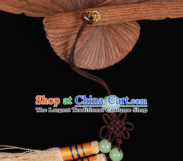 Chinese Traditional Sandalwood Accordion Classical Folding Fan Handmade Carving Dragon Phoenix Fan
