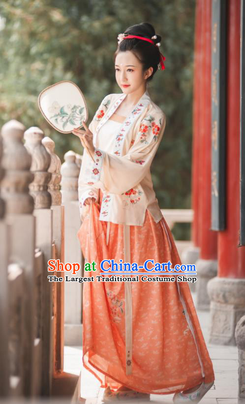China Ancient Imperial Concubine Hanfu Clothing Traditional Song Dynasty Court Woman Costumes