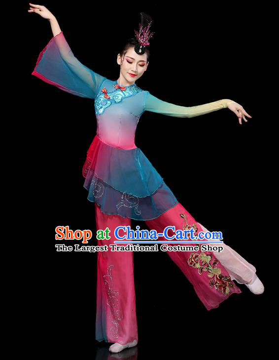 China Yangko Group Dance Clothing Traditional Fan Dance Costume Folk Dance Performance Outfits