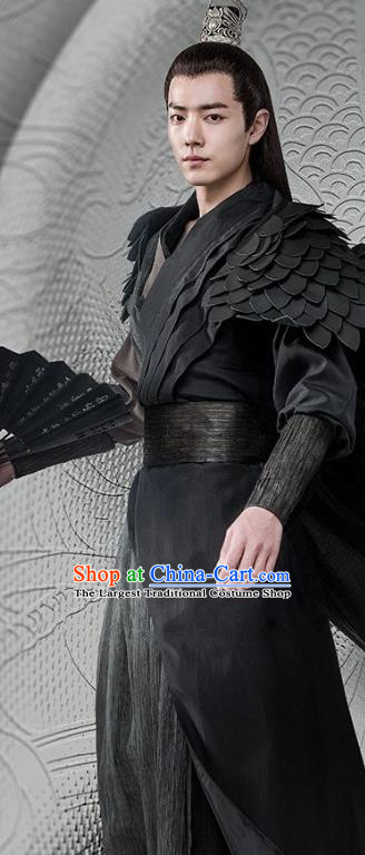 China Ancient Swordsman Black Costumes Drama Oh My Emperor Royal Highness Beitang Moran Xiao Zhan Clothing