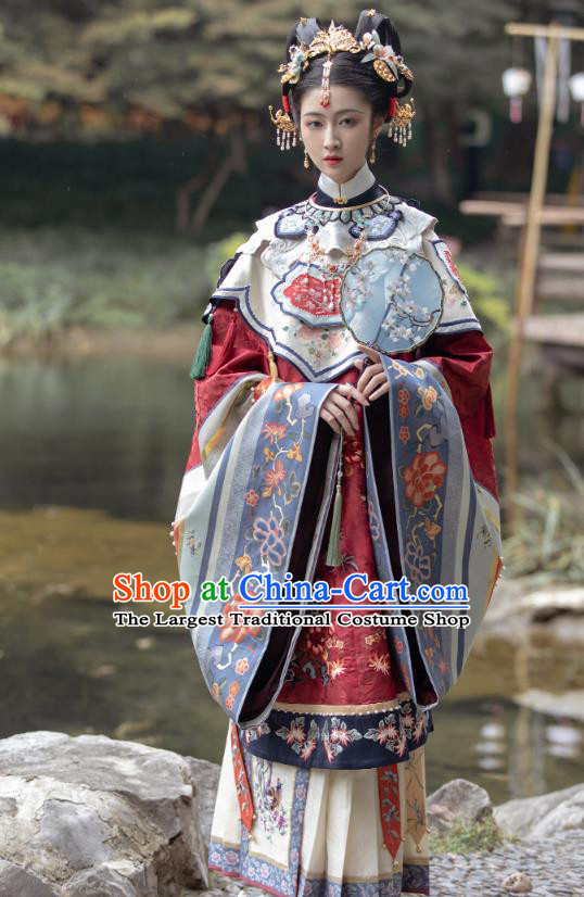 China Ancient Imperial Consort Hanfu Apparels Traditional Ming Dynasty Court Woman Historical Clothing Complete Set