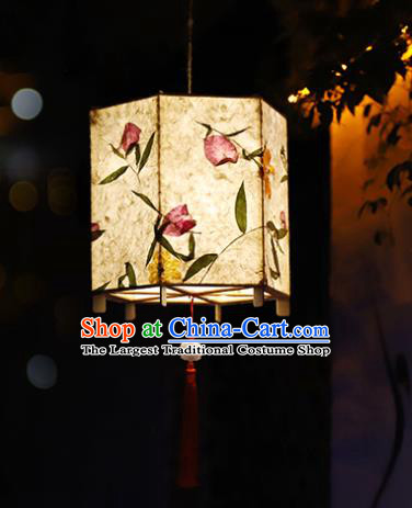 China Traditional Parchment Hexagon Hanging Lamp Spring Festival Palace Lantern Handmade New Year Decoration