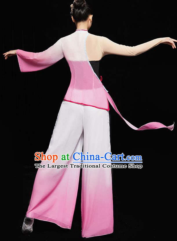 China Women Group Dance Yangge Costume Yangko Dance Pink Uniforms Folk Dance Fan Dance Clothing