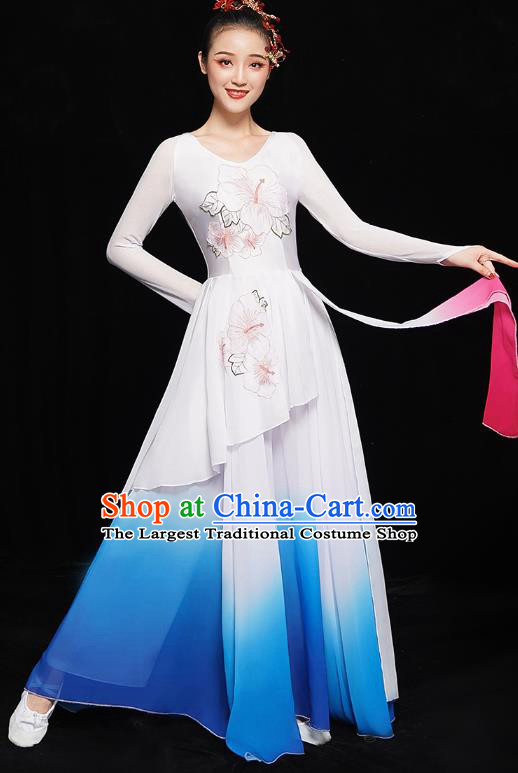 Chinese Jasmine Dance Dress Traditional Umbrella Dance Costumes Classical Dance Clothing