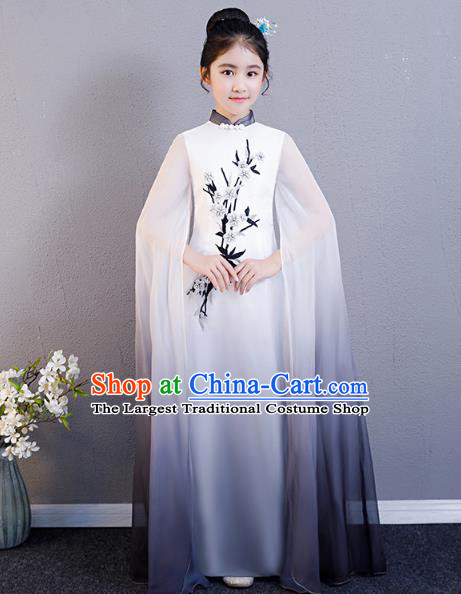Top Grade Children Day Performance Costume Classical Dance Dress Girl Chorus Cheongsam