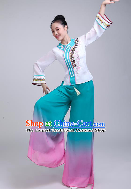 China Yangko Dance Outfits Folk Dance Clothing Fan Dance Group Dance Garment
