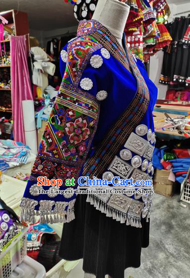 Chinese Tujia Minority Outfits Ethnic Folk Dance Garment Xiangxi Nationality Performance Dress Clothing