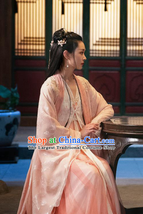 China Traditional Television Drama My Heroic Husband Su Tan Er Clothing Ancient Young Beauty Pink Hanfu Dress