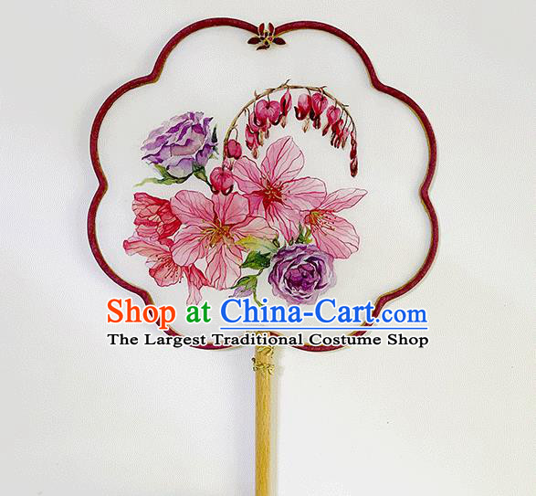 Chinese Classical Dance Palace Fan Hand Painting Fans Bride Fan Traditional Wedding Fan