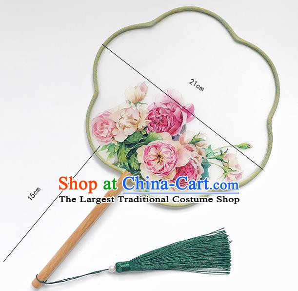 Chinese Classical Dance Palace Fan Hand Painting Fans Bride Fan Traditional Wedding Fan