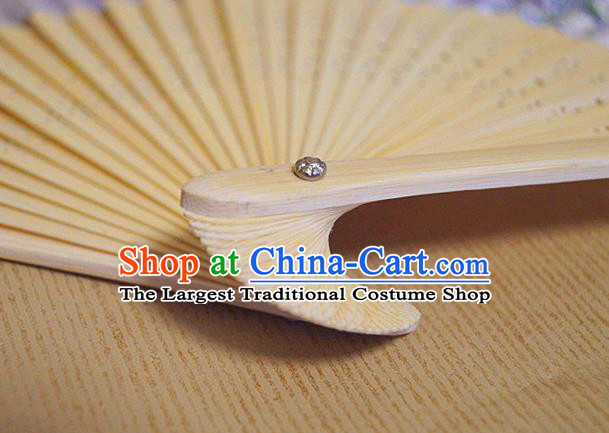 China Classical Lilac Silk Accordion Handmade Printing Sakura Butterfly Fans Traditional Dance Folding Fan Bamboo Fan