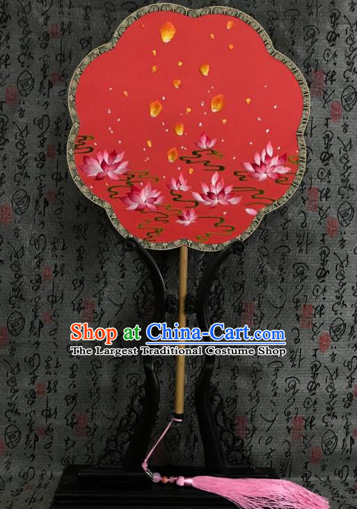 China Traditional Wedding Silk Fans Hanfu Dance Fan Classical Double Side Palace Fan Handmade Suzhou Embroidered Fan