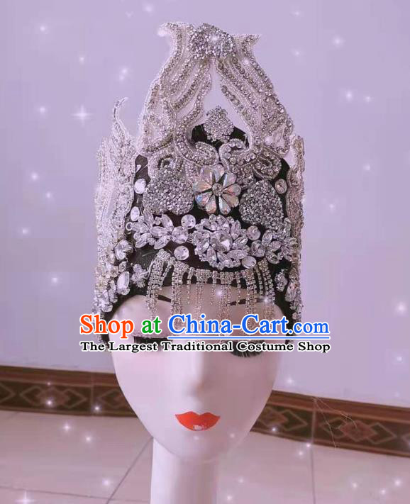 Top Baroque Princess Hat Brazil Parade Girl Headdress Halloween Cosplay Hair Accessories Catwalks Crystal Royal Crown