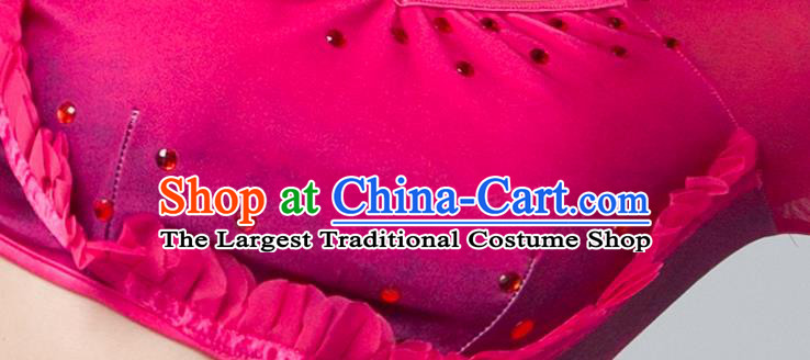 China Dai Nationality Folk Dance Clothing Yunnan Ethnic Stage Performance Garments Peacock Dance Rosy Dress
