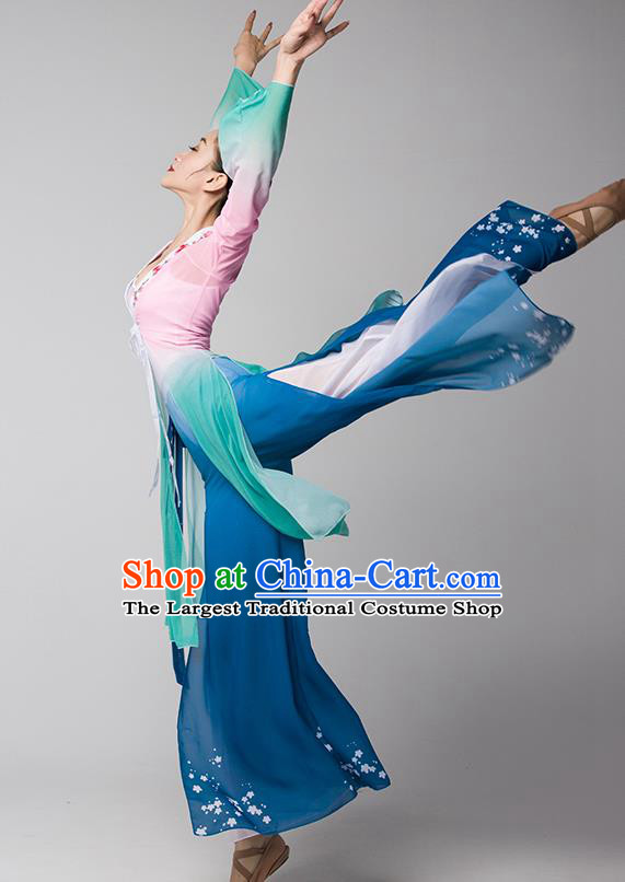 Top Chinese Woman Group Fan Dance Garment Costume Traditional Stage Performance Clothing Classical Dance Dress