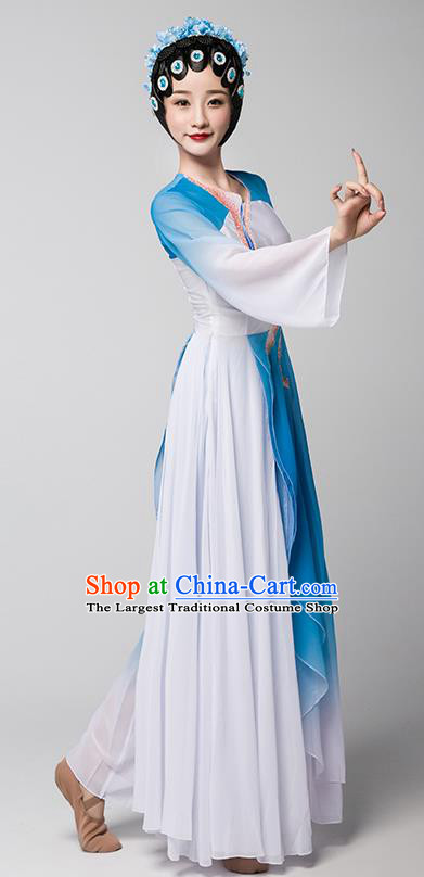 Top Chinese Traditional Stage Performance Clothing Classical Dance Blue Dress Woman Beijing Opera Dance Garment Costume