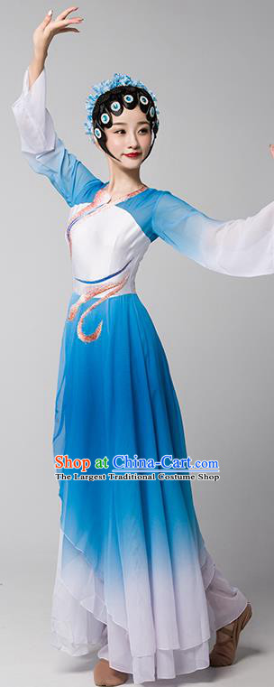 Top Chinese Traditional Stage Performance Clothing Classical Dance Blue Dress Woman Beijing Opera Dance Garment Costume
