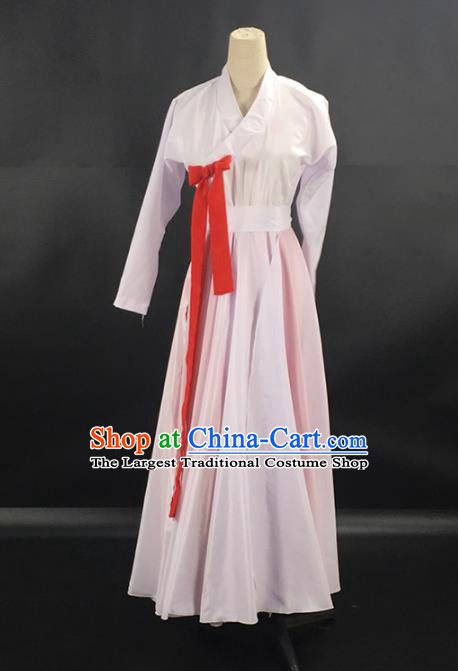 China Ethnic Female Folk Dance Garments Korea Nationality Stage Performance Clothing Korean Minority Dance Pink Dress